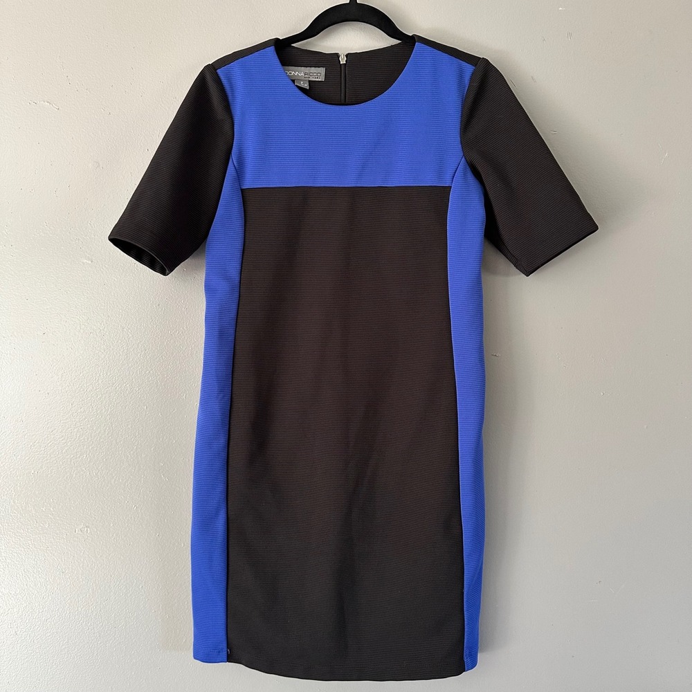 Donna Ricco New York Black & Blue Pencil Dress SZ 2‎